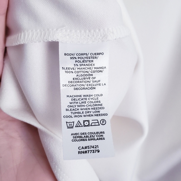 Ann Taylor White Square Neck Floral Eyelet Long Sleeve Blouse - Picture 7 of 9